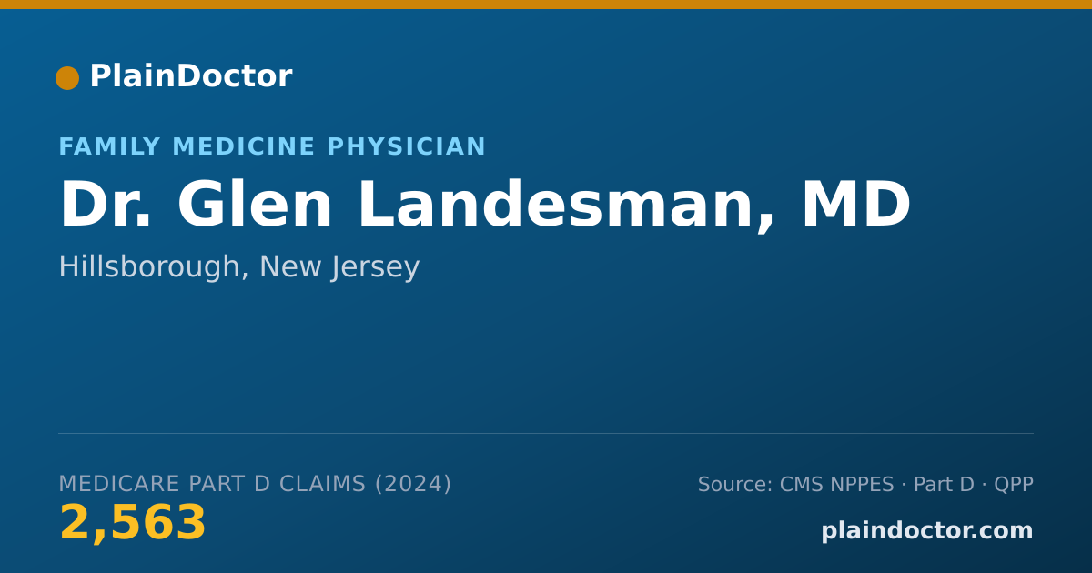 Shareable card for Glen Landesman, MD - Family Medicine Physician, Hillsborough, NJ