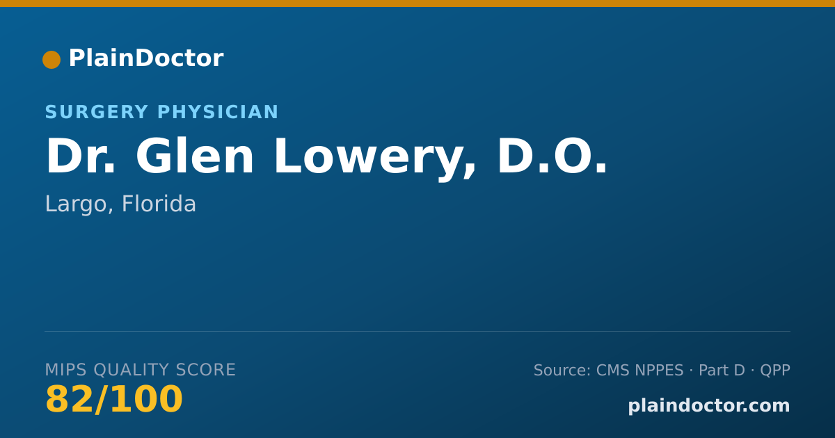 Shareable card for Glen Lowery, D.O. - Surgery Physician, Largo, FL