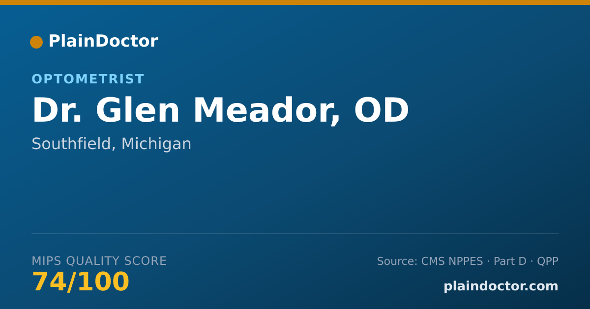 Shareable card for Glen Meador, OD - Optometrist, Southfield, MI