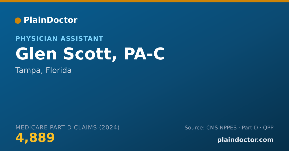 Shareable card for Glen Scott, PA-C - Physician Assistant, Tampa, FL