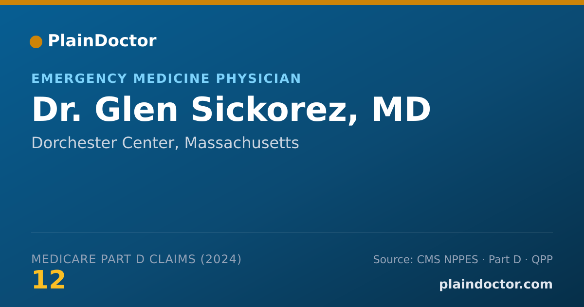 Shareable card for Glen Sickorez, MD - Emergency Medicine Physician, Dorchester Center, MA