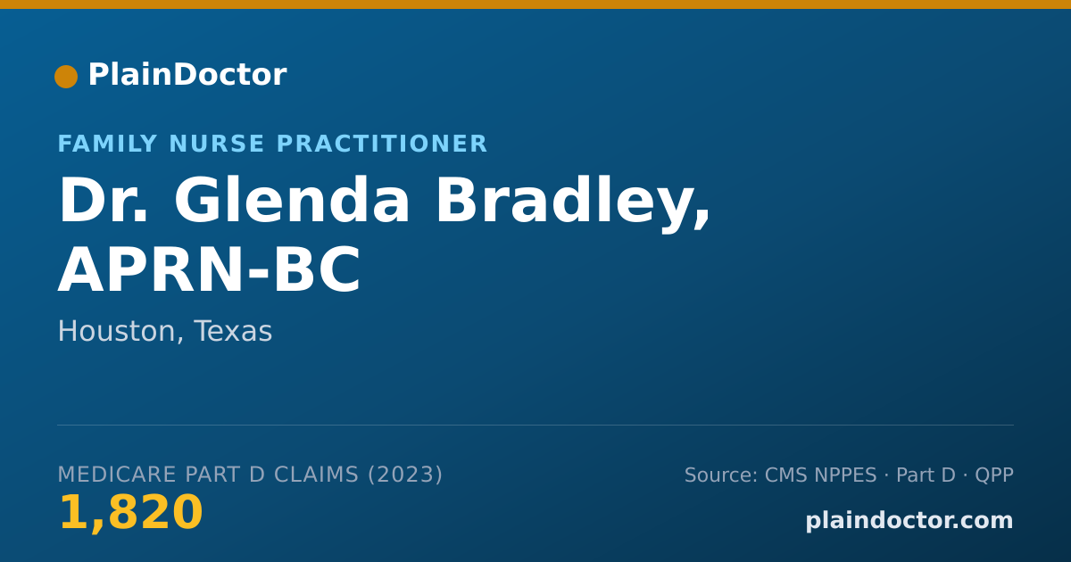 Shareable card for Glenda Bradley, APRN-BC - Family Nurse Practitioner, Houston, TX