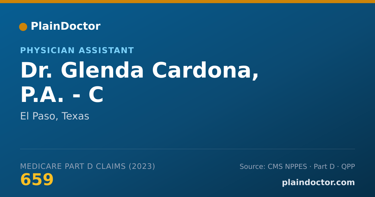 Shareable card for Glenda Cardona, P.A. - C - Physician Assistant, El Paso, TX