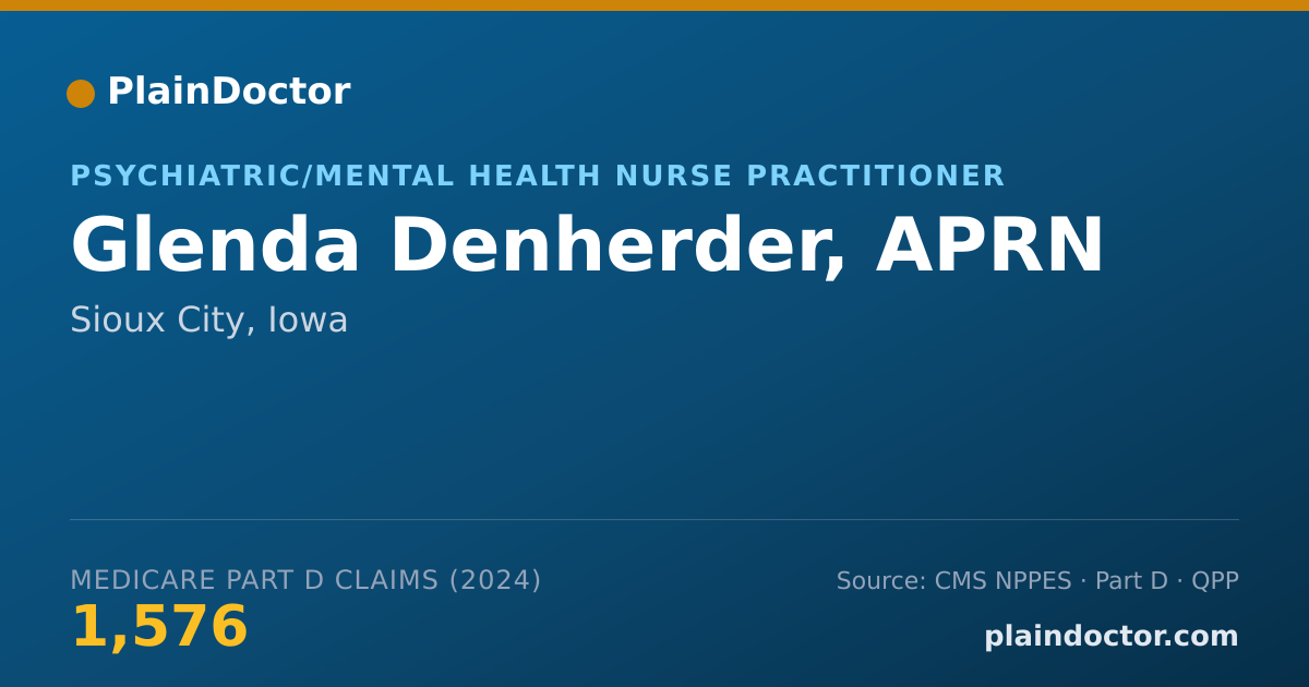 Shareable card for Glenda Denherder, APRN - Psychiatric/Mental Health Nurse Practitioner, Sioux City, IA