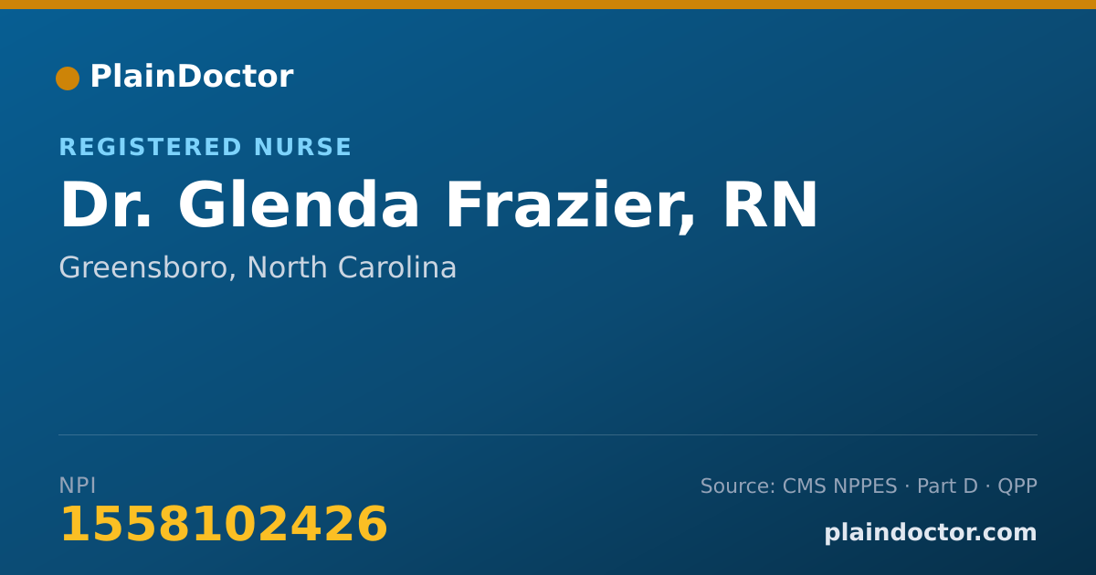 Shareable card for Glenda Frazier, RN - Registered Nurse, Greensboro, NC