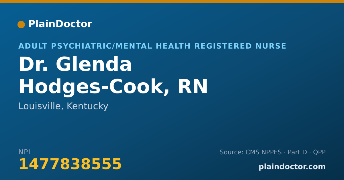 Shareable card for Glenda Hodges-Cook, RN - Adult Psychiatric/Mental Health Registered Nurse, Louisville, KY