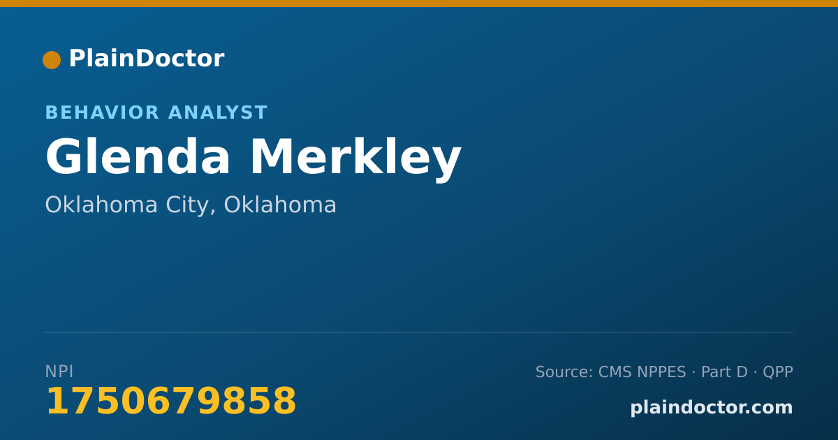 Shareable card for Glenda Merkley - Behavior Analyst, Oklahoma City, OK