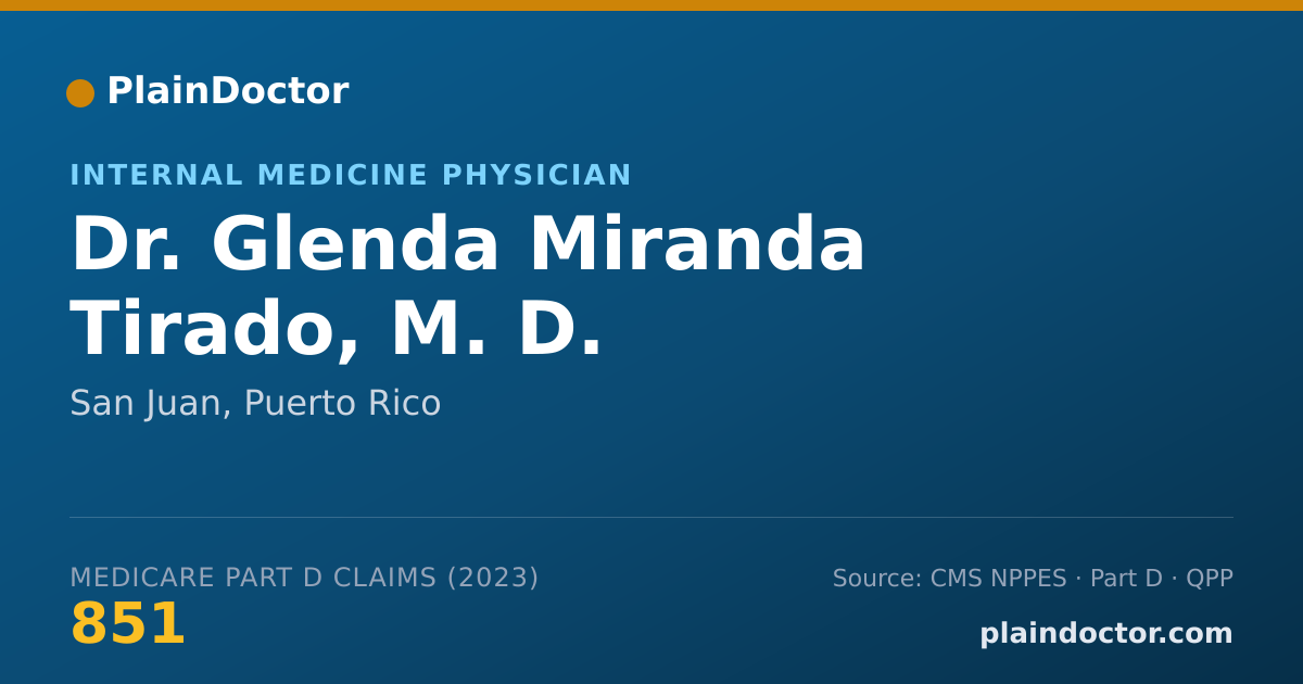 Shareable card for Glenda Miranda Tirado, M. D. - Internal Medicine Physician, San Juan, PR