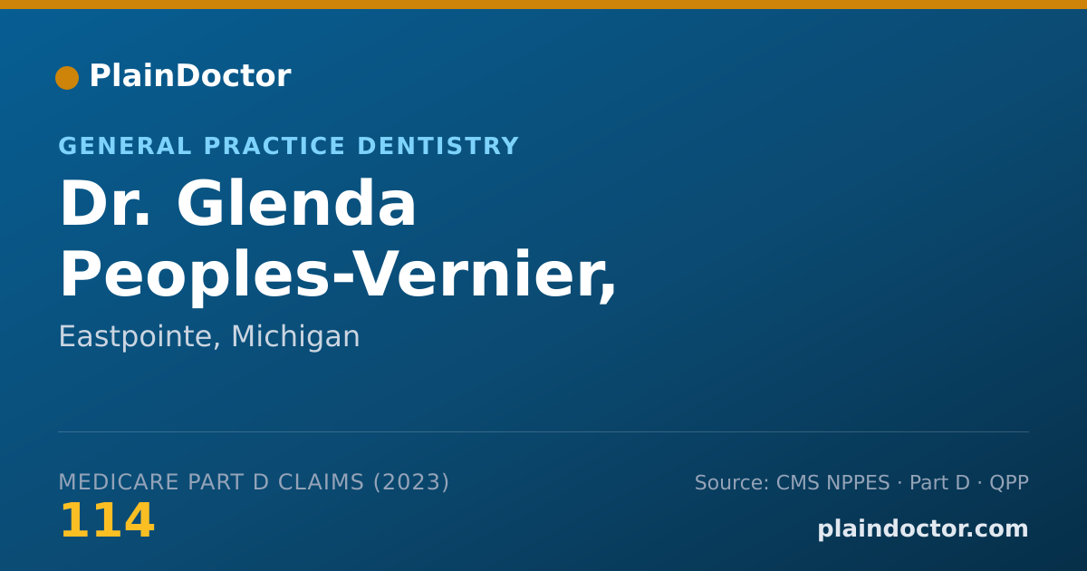 Shareable card for Glenda Peoples-Vernier, D.D.S. - General Practice Dentistry, Eastpointe, MI