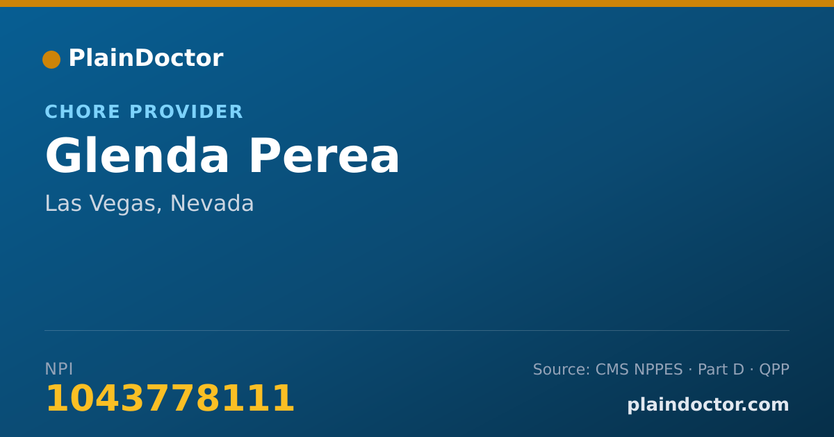 Shareable card for Glenda Perea - Chore Provider, Las Vegas, NV