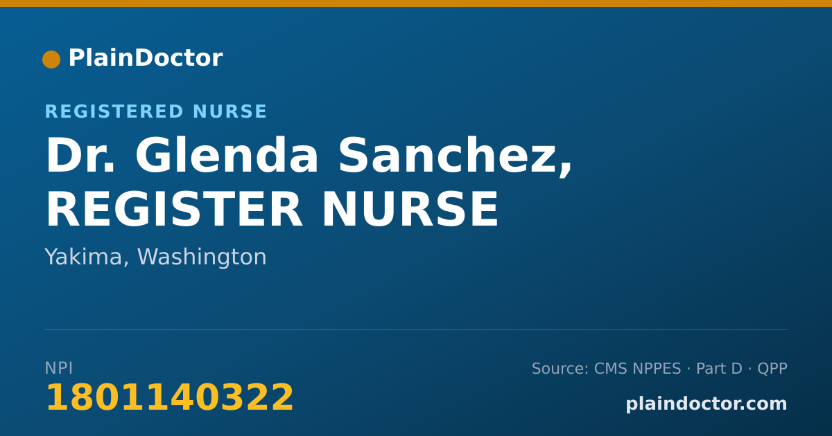Shareable card for Glenda Sanchez, REGISTER NURSE - Registered Nurse, Yakima, WA