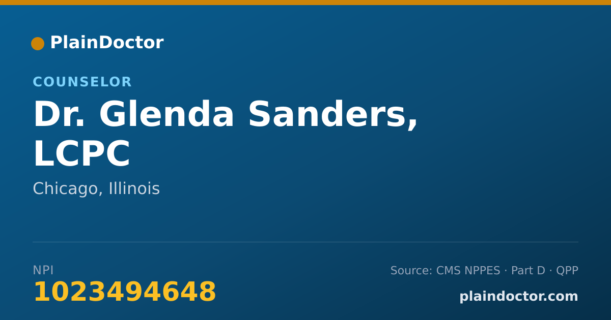 Shareable card for Glenda Sanders, LCPC - Counselor, Chicago, IL