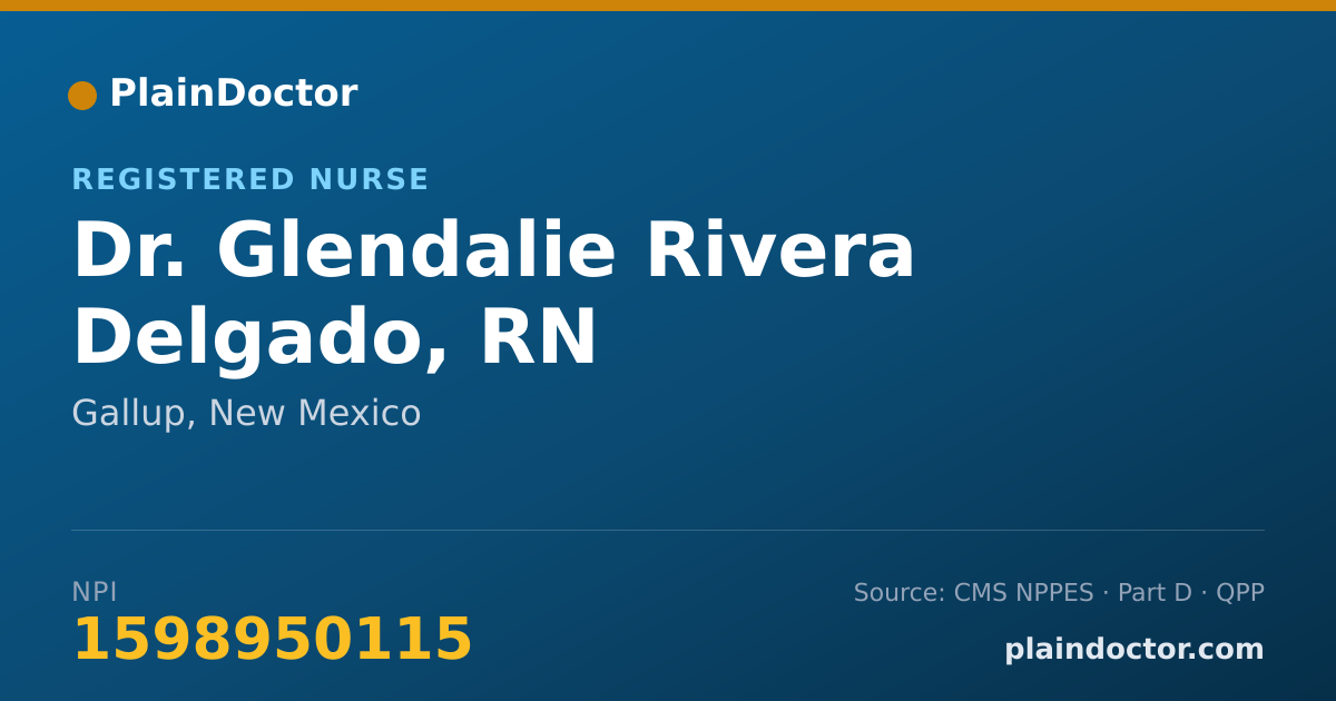 Shareable card for Glendalie Rivera Delgado, RN - Registered Nurse, Gallup, NM
