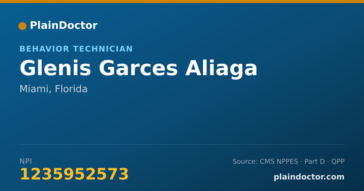 Shareable card for Glenis Garces Aliaga - Behavior Technician, Miami, FL