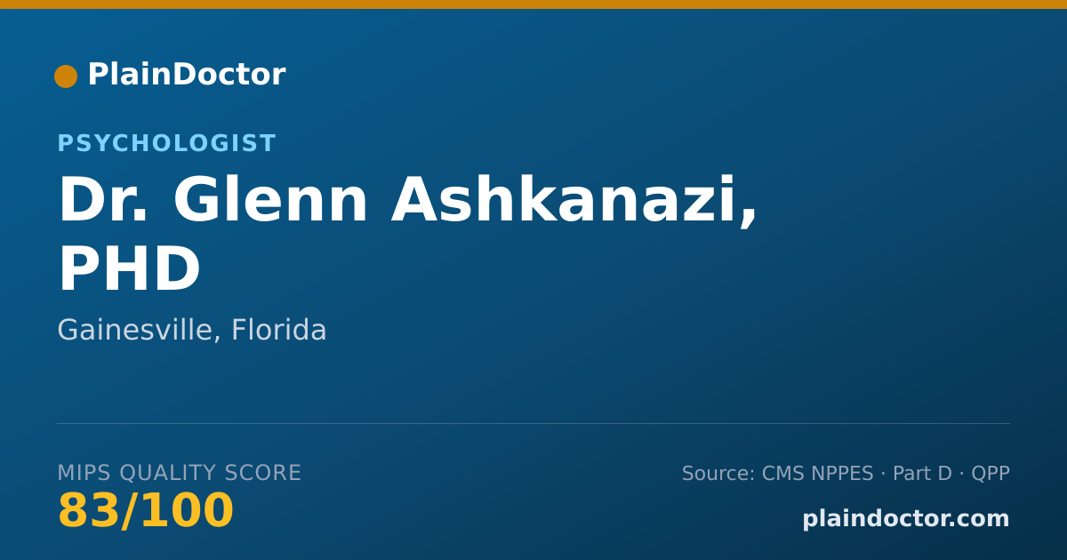 Shareable card for Glenn Ashkanazi, PHD - Psychologist, Gainesville, FL