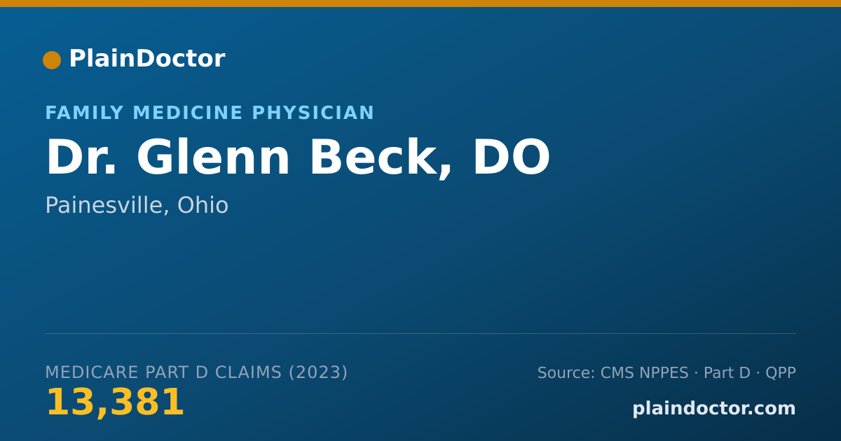 Shareable card for Glenn Beck, DO - Family Medicine Physician, Painesville, OH