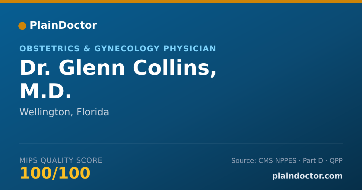 Shareable card for Glenn Collins, M.D. - Obstetrics & Gynecology Physician, Wellington, FL