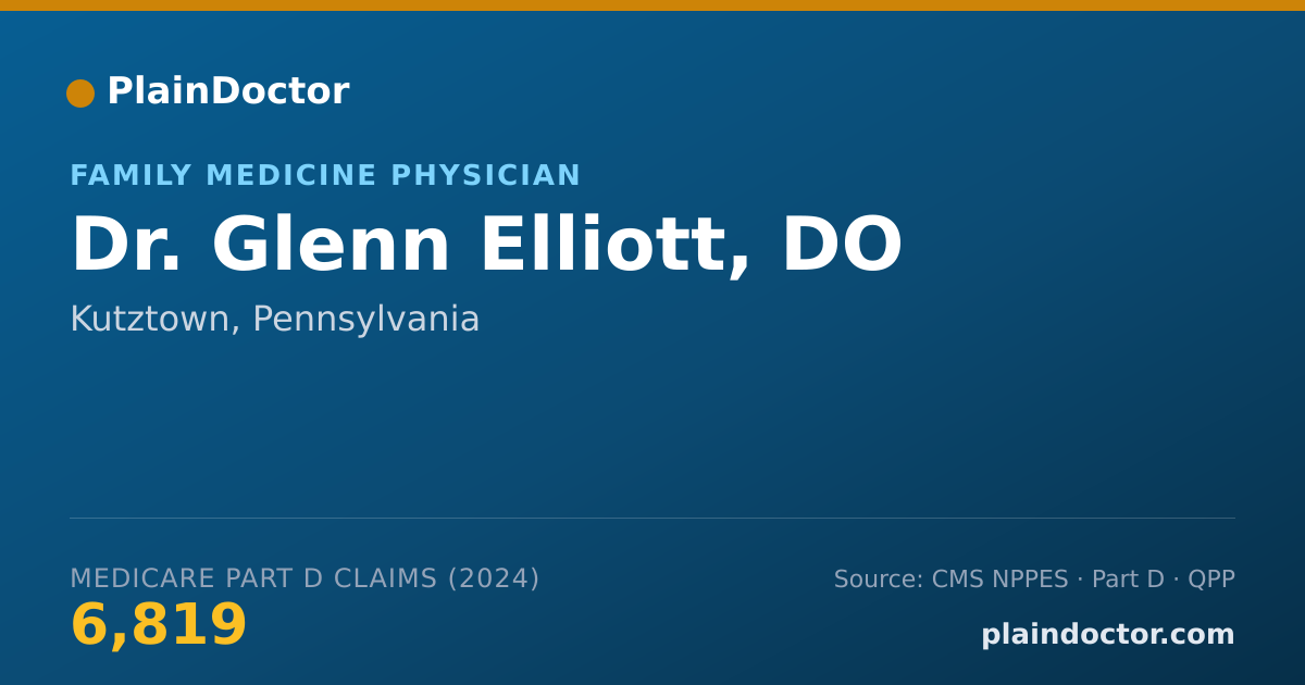 Shareable card for Glenn Elliott, DO - Family Medicine Physician, Kutztown, PA