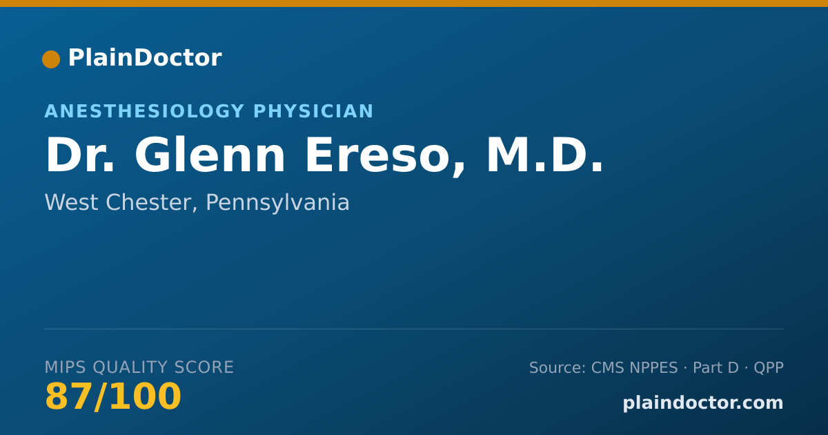 Shareable card for Glenn Ereso, M.D. - Anesthesiology Physician, West Chester, PA