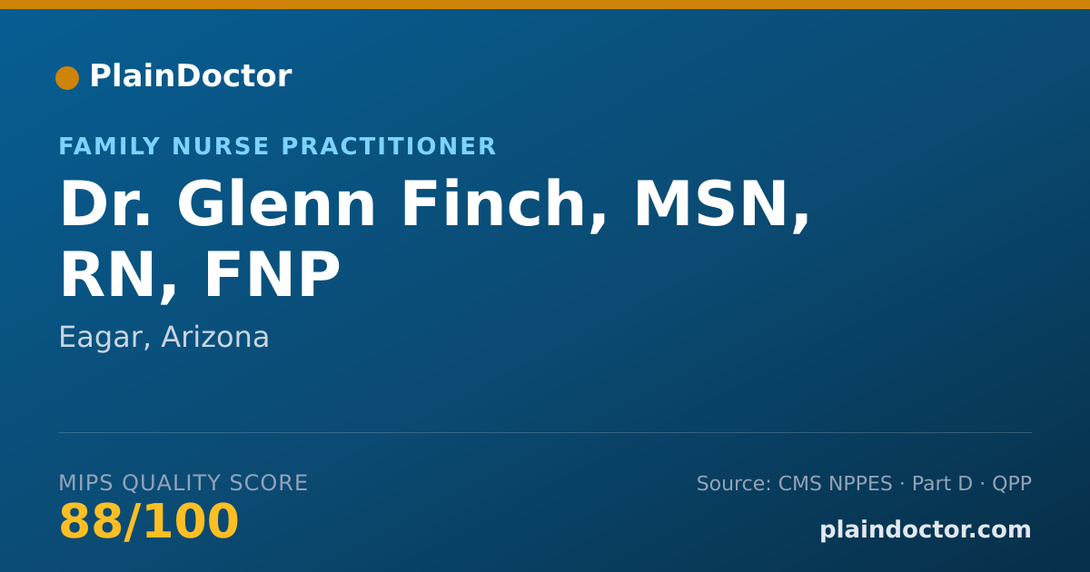 Shareable card for Glenn Finch, MSN, RN, FNP - Family Nurse Practitioner, Eagar, AZ