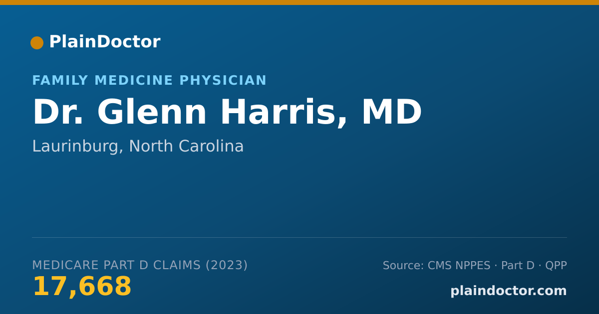 Shareable card for Glenn Harris, MD - Family Medicine Physician, Laurinburg, NC