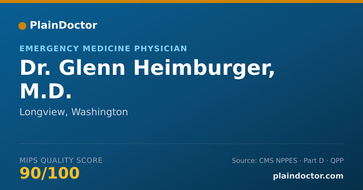 Shareable card for Glenn Heimburger, M.D. - Emergency Medicine Physician, Longview, WA