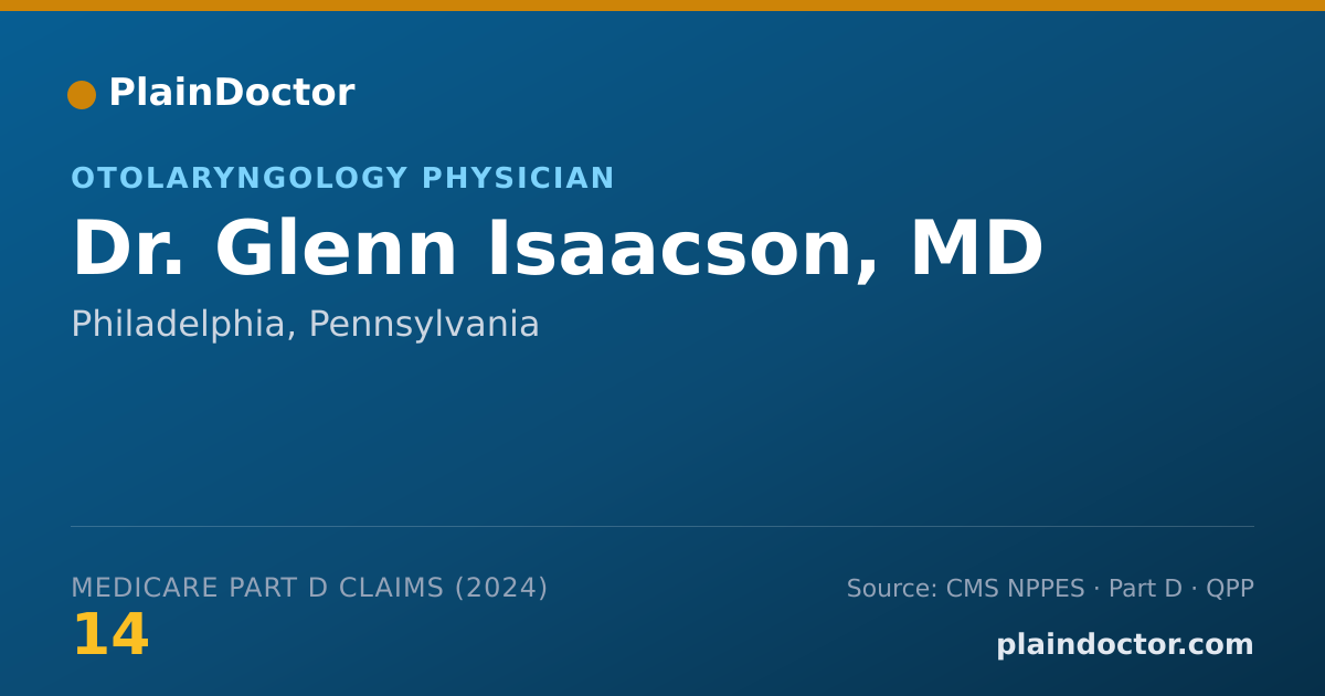 Shareable card for Glenn Isaacson, MD - Otolaryngology Physician, Philadelphia, PA