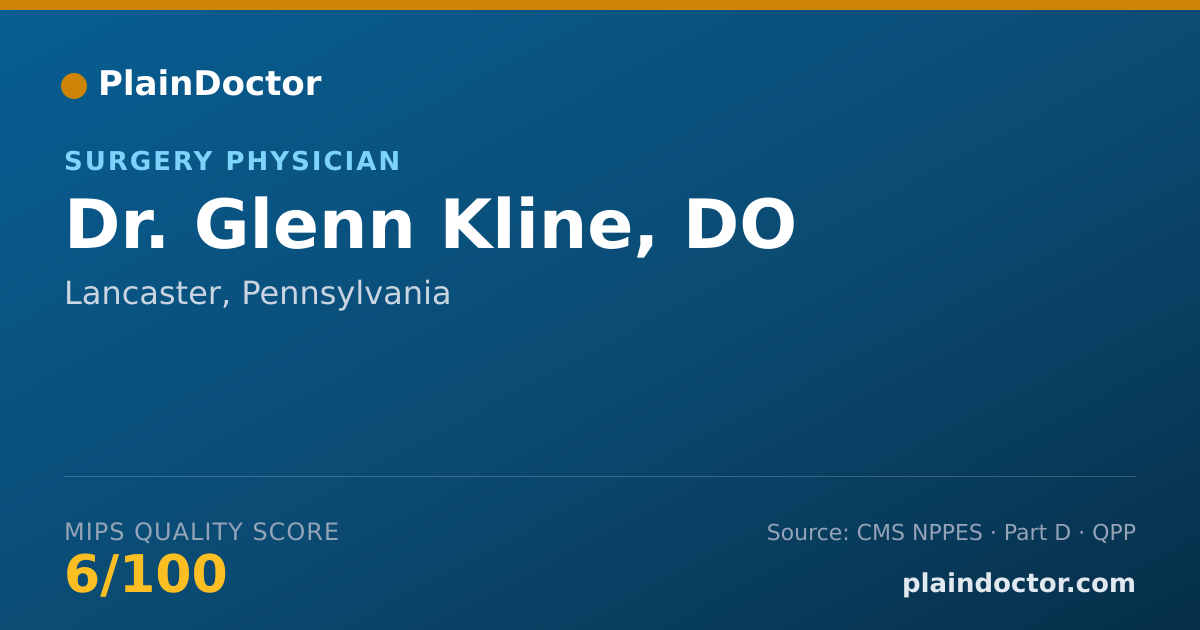 Shareable card for Glenn Kline, DO - Surgery Physician, Lancaster, PA