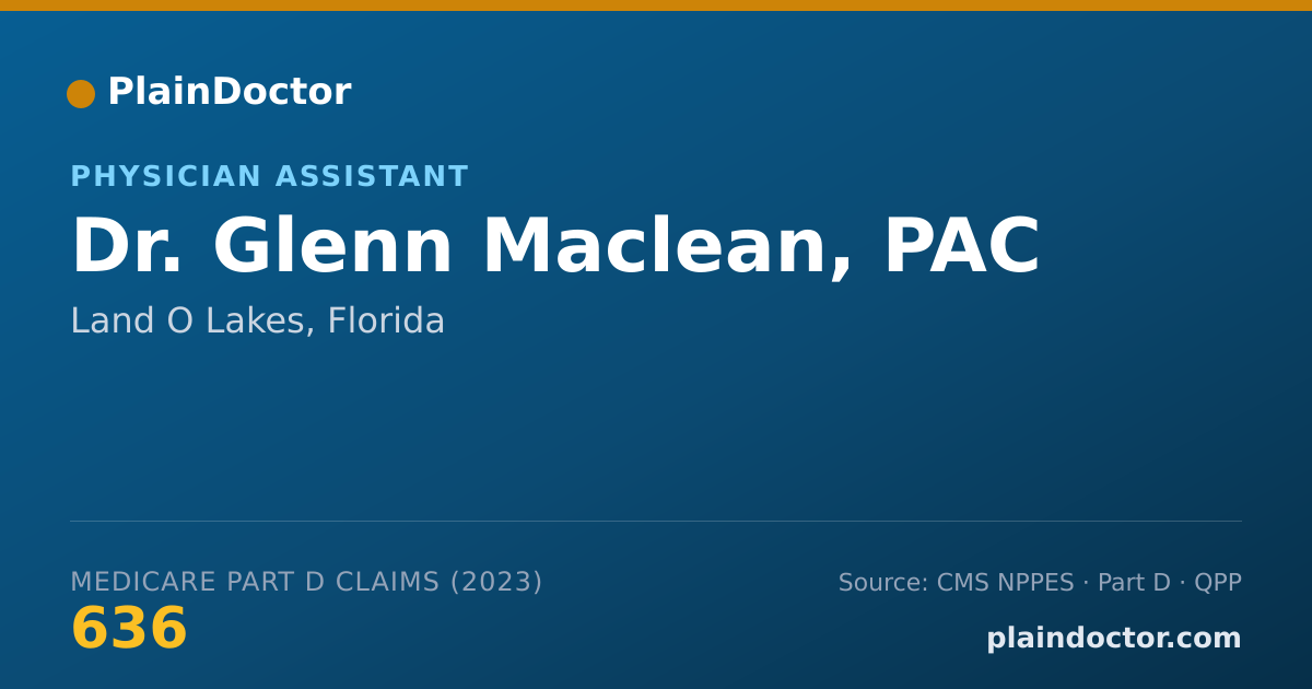 Shareable card for Glenn Maclean, PAC - Physician Assistant, Land O Lakes, FL