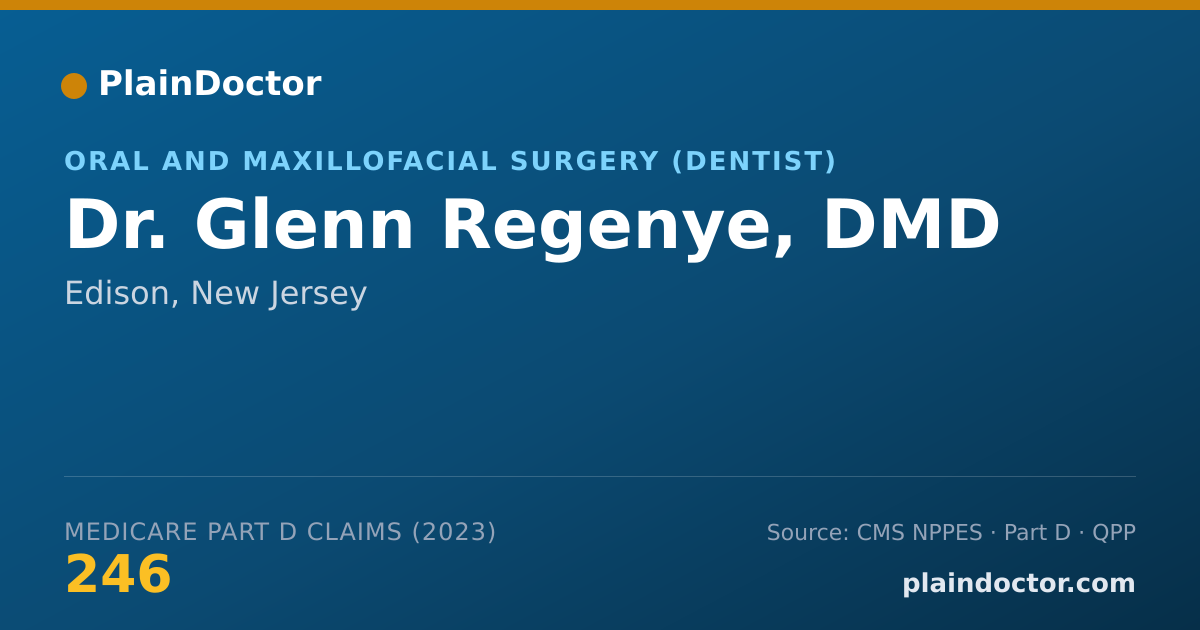 Shareable card for Glenn Regenye, DMD - Oral and Maxillofacial Surgery (Dentist), Edison, NJ