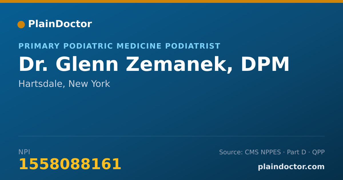 Shareable card for Glenn Zemanek, DPM - Primary Podiatric Medicine Podiatrist, Hartsdale, NY