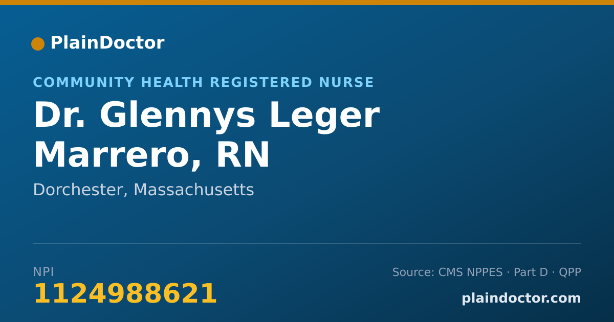Shareable card for Glennys Leger Marrero, RN - Community Health Registered Nurse, Dorchester, MA