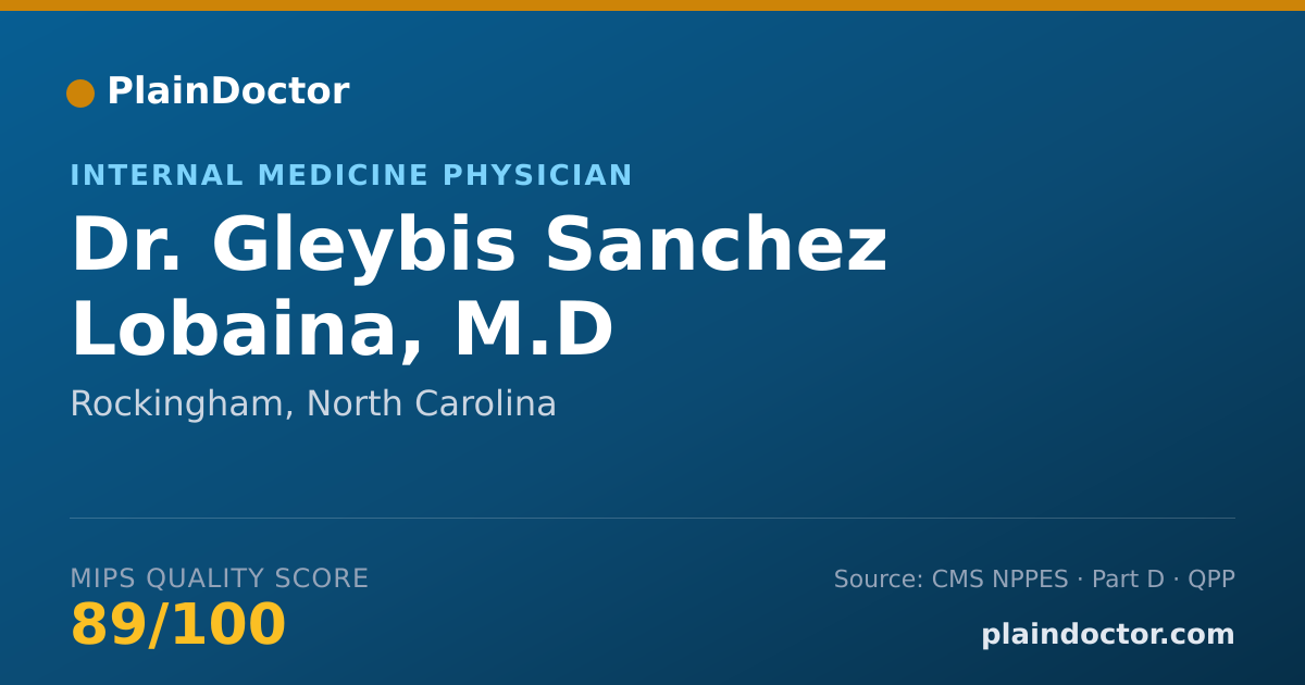 Shareable card for Gleybis Sanchez Lobaina, M.D - Internal Medicine Physician, Rockingham, NC