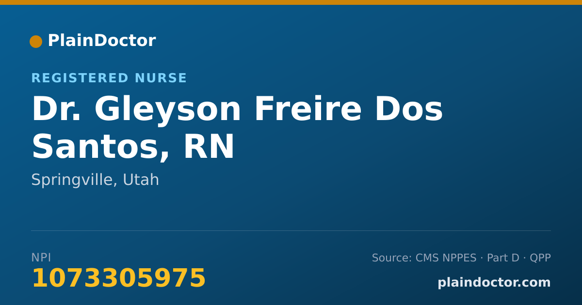 Shareable card for Gleyson Freire Dos Santos, RN - Registered Nurse, Springville, UT