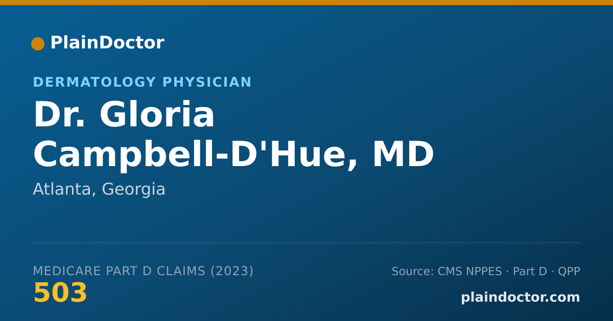 Shareable card for Gloria Campbell-D'Hue, MD - Dermatology Physician, Atlanta, GA