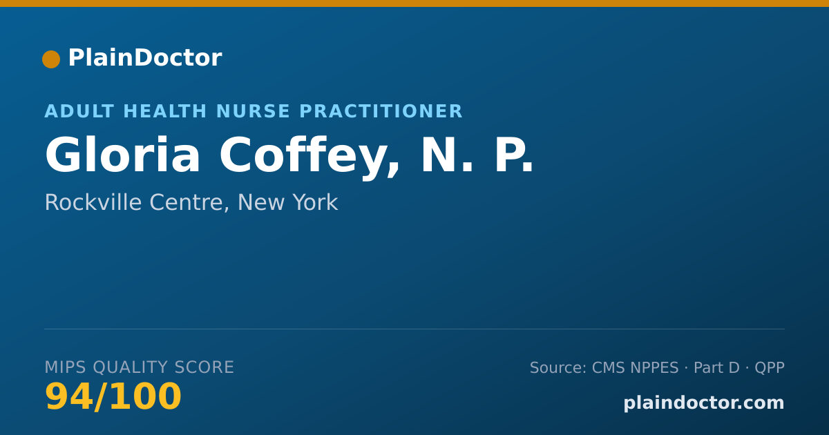 Shareable card for Gloria Coffey, N. P. - Adult Health Nurse Practitioner, Rockville Centre, NY