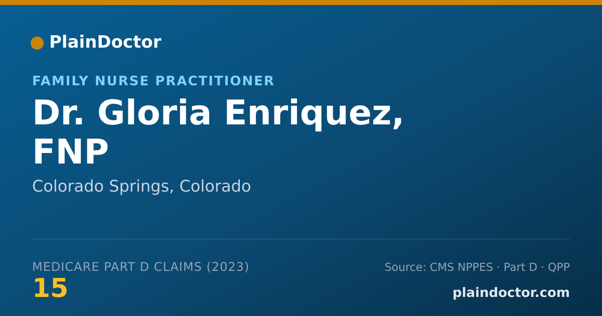 Shareable card for Gloria Enriquez, FNP - Family Nurse Practitioner, Colorado Springs, CO