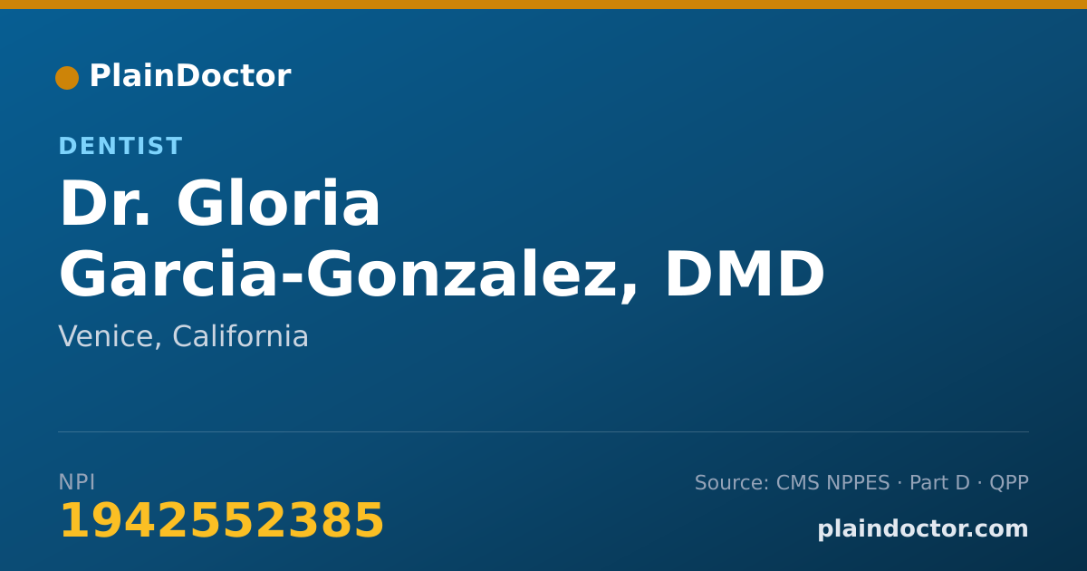 Shareable card for Gloria Garcia-Gonzalez, DMD - Dentist, Venice, CA