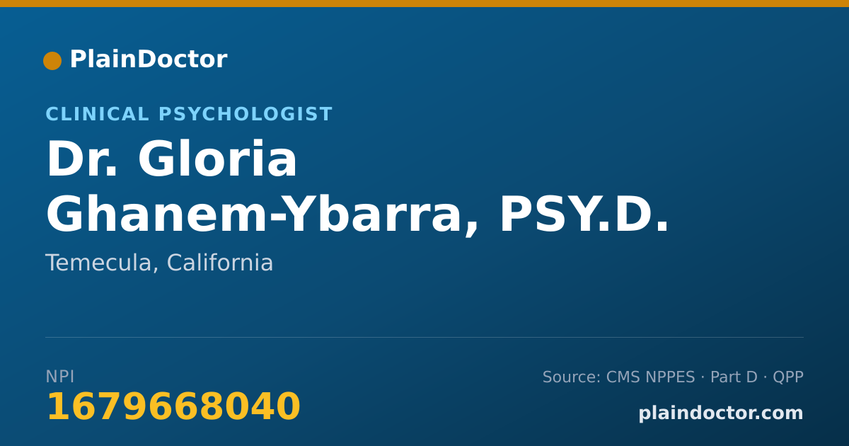 Shareable card for Gloria Ghanem-Ybarra, PSY.D. - Clinical Psychologist, Temecula, CA