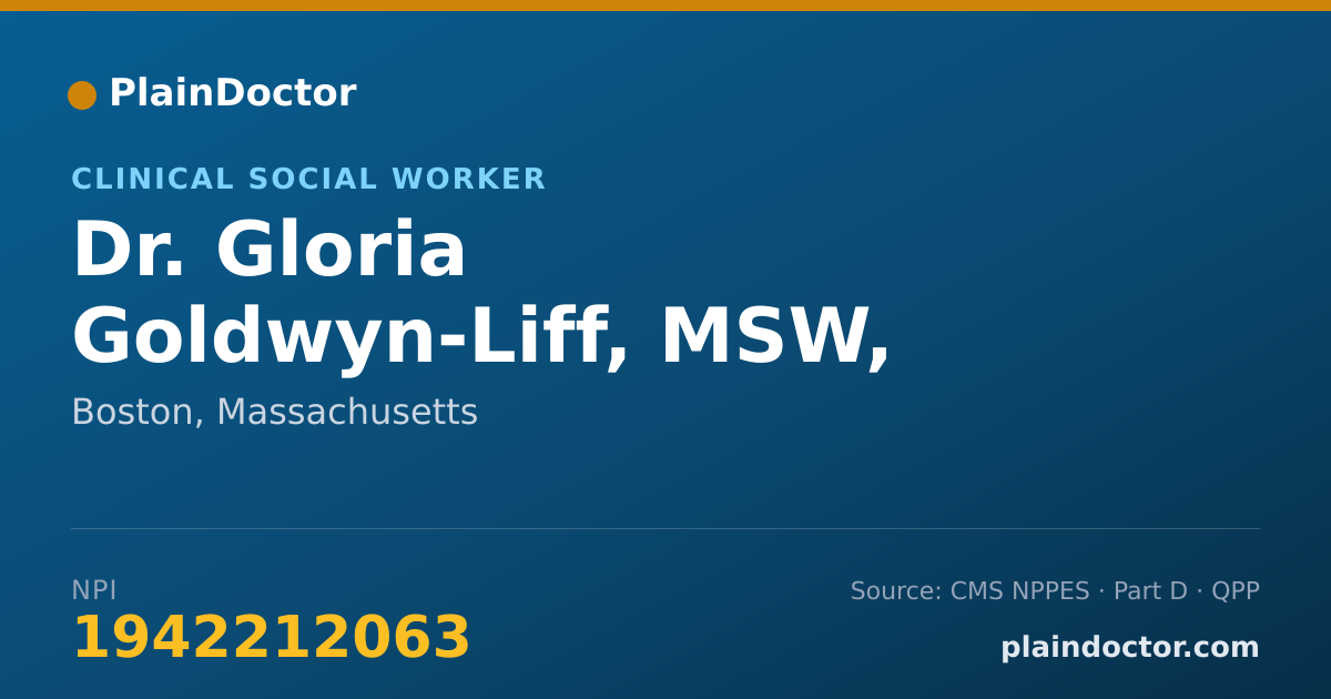 Shareable card for Gloria Goldwyn-Liff, MSW, LICSW - Clinical Social Worker, Boston, MA