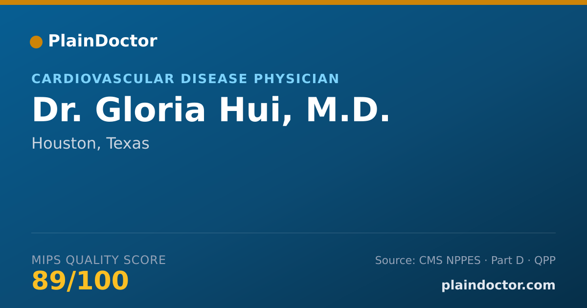 Shareable card for Gloria Hui, M.D. - Cardiovascular Disease Physician, Houston, TX