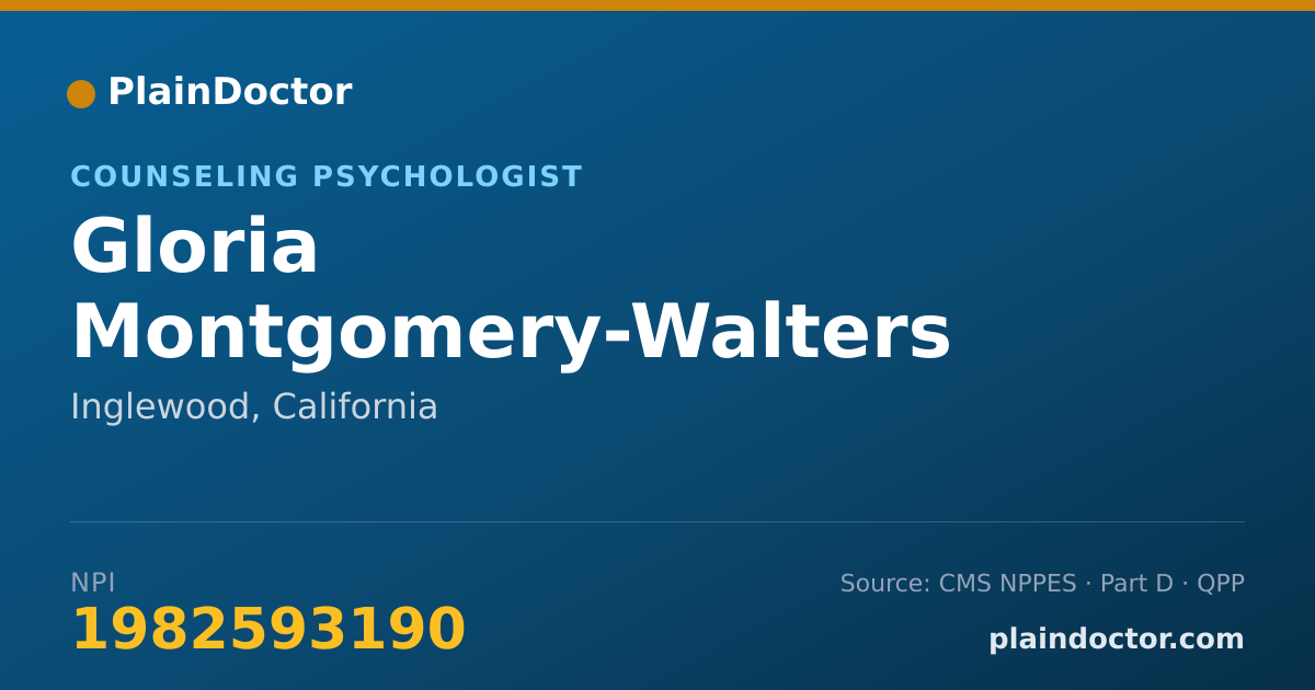 Shareable card for Gloria Montgomery-Walters - Counseling Psychologist, Inglewood, CA