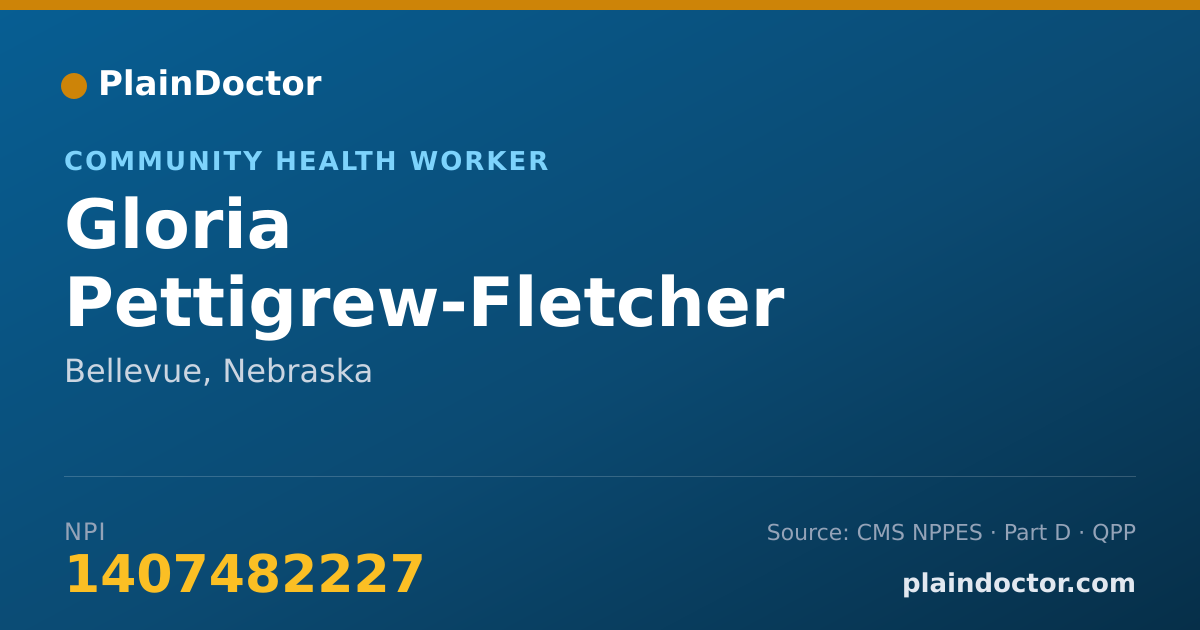 Shareable card for Gloria Pettigrew-Fletcher - Community Health Worker, Bellevue, NE