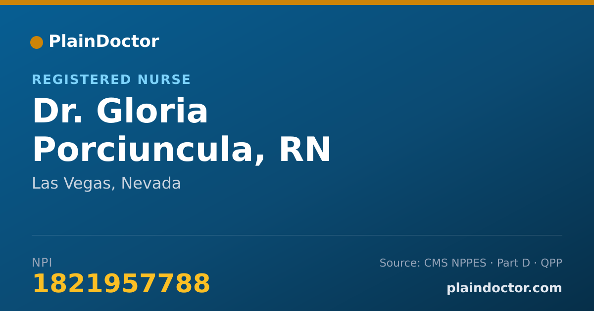 Shareable card for Gloria Porciuncula, RN - Registered Nurse, Las Vegas, NV