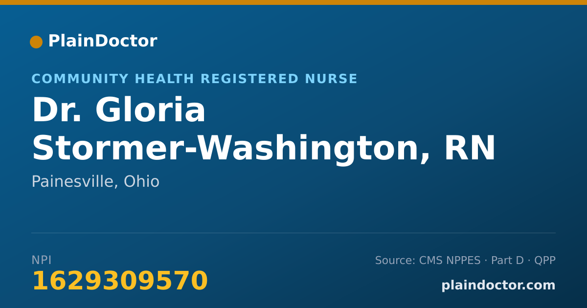 Shareable card for Gloria Stormer-Washington, RN - Community Health Registered Nurse, Painesville, OH