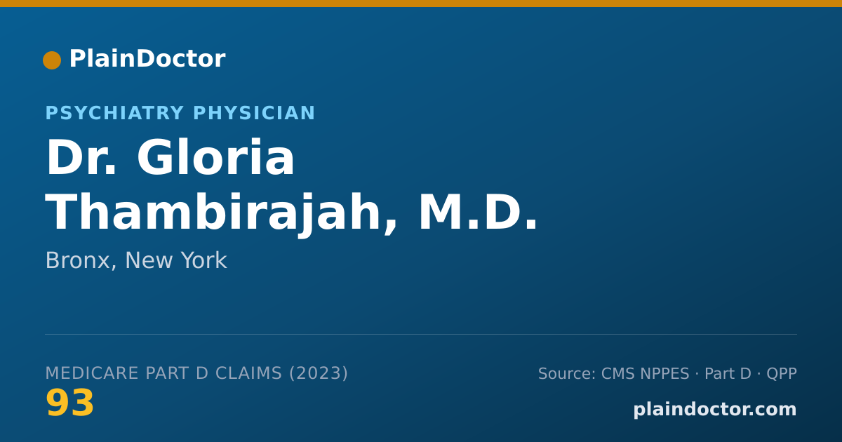 Shareable card for Gloria Thambirajah, M.D. - Psychiatry Physician, Bronx, NY