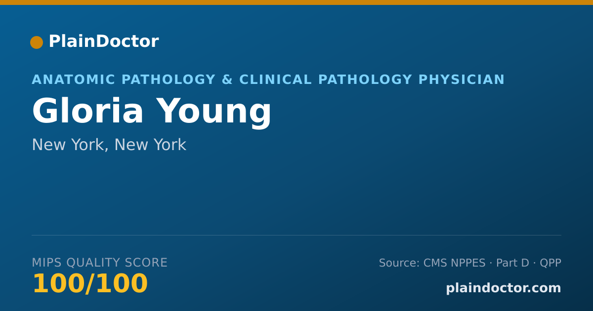 Shareable card for Gloria Young - Anatomic Pathology & Clinical Pathology Physician, New York, NY