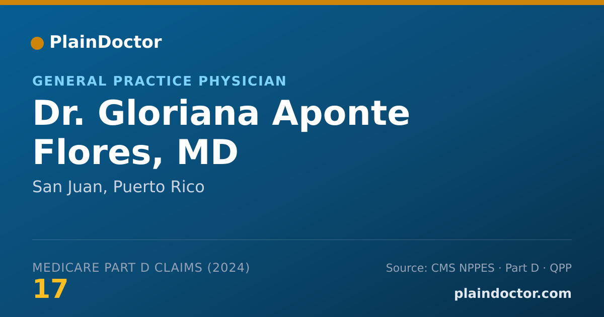 Shareable card for Gloriana Aponte Flores, MD - General Practice Physician, San Juan, PR