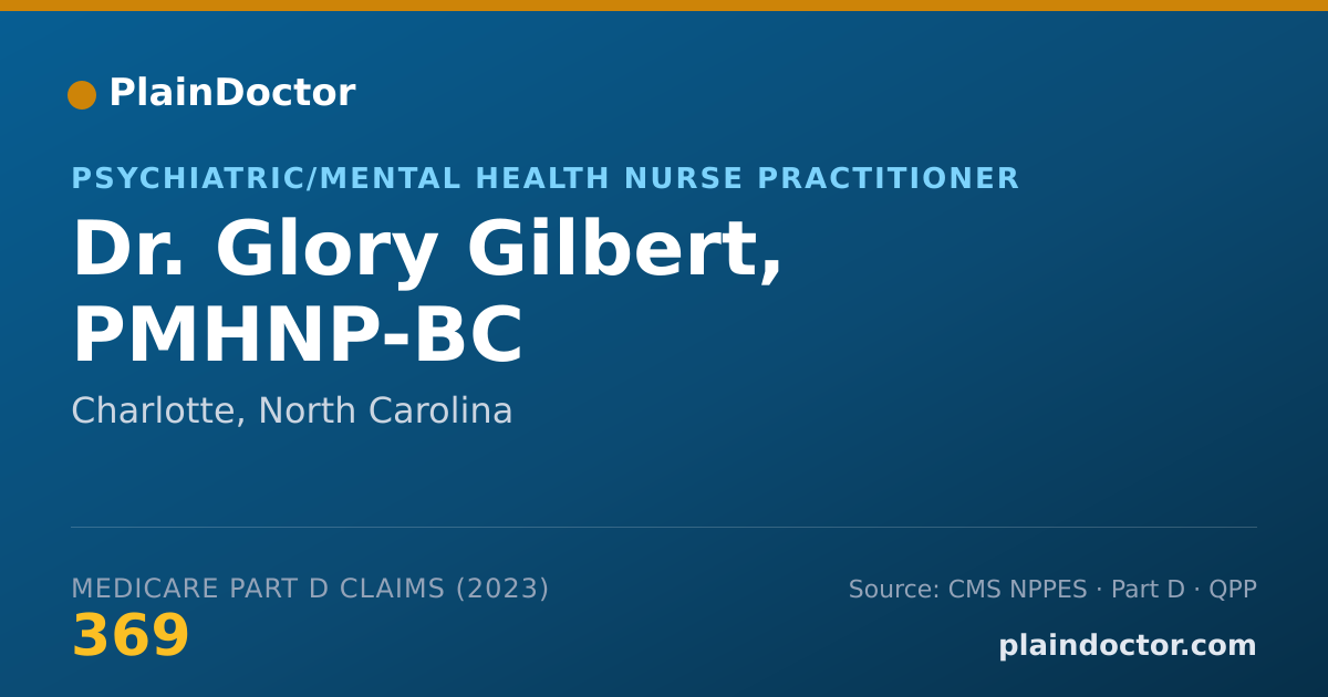 Shareable card for Glory Gilbert, PMHNP-BC - Psychiatric/Mental Health Nurse Practitioner, Charlotte, NC
