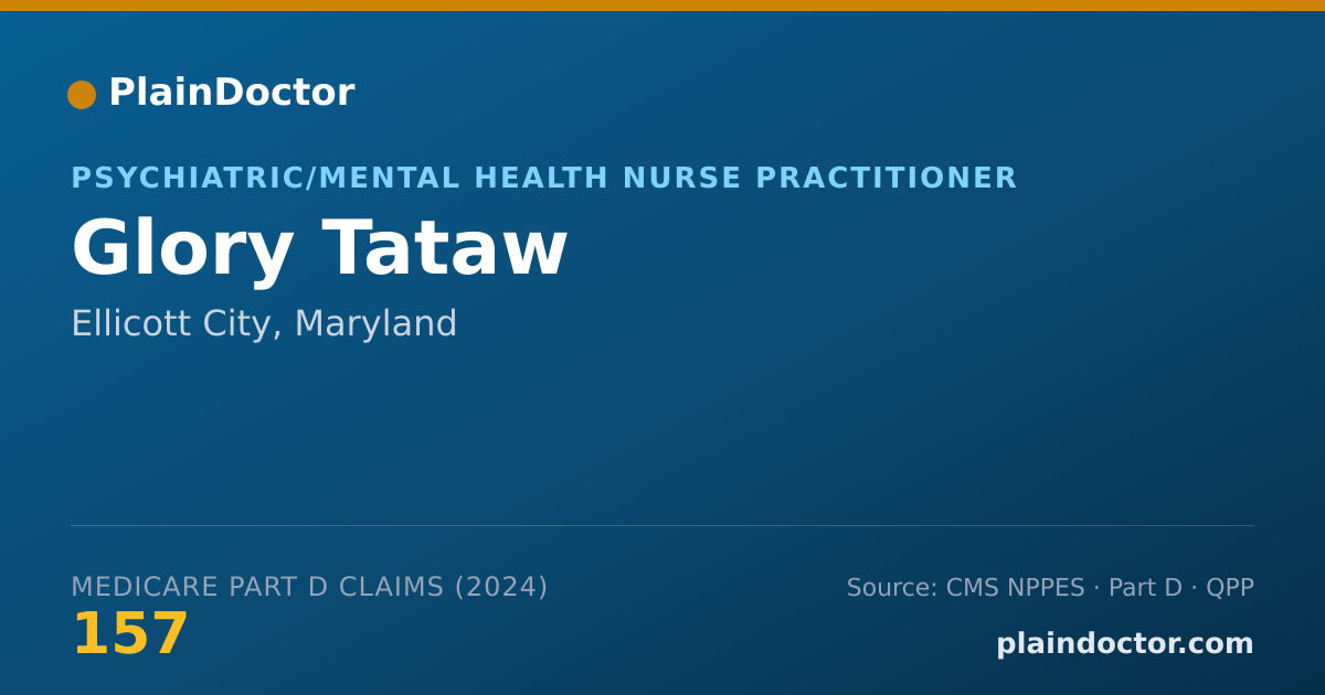 Shareable card for Glory Tataw - Psychiatric/Mental Health Nurse Practitioner, Ellicott City, MD